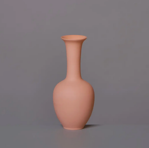 Orange Matte Porcelain Mini Lotus Vase