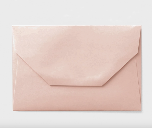 Notecard/Envelope Set: Blush with Gold edges