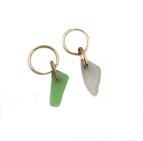 Sea Glass Huggie earrings