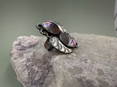 Vintage Handmade Silver Abalone Ring
