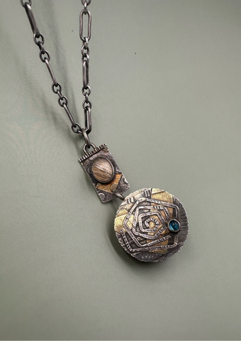 Vintage Secret Compartment Spiral Necklace
