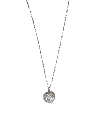 Vintage silver mini locket necklace
