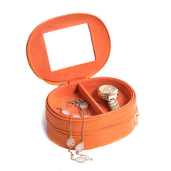 Orange Lizard Leather Jewelry Box