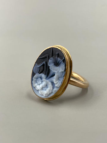 Night Bloom Cameo Signet Ring