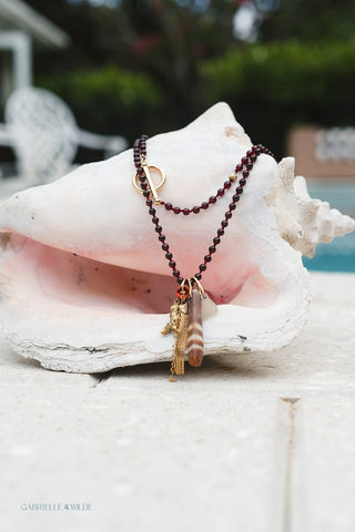 Ocean Magic Garnet Bead Necklace