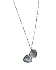 Vintage silver mini locket necklace