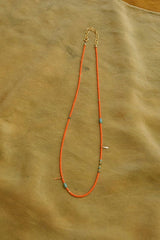 Collarbone Beads // Orange Turquoise