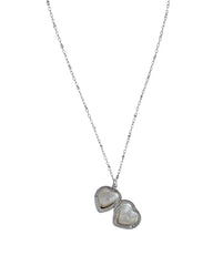 Vintage silver mini locket necklace