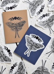 Luna Moth Stickers - Vinyl Decal - 4" Wide