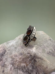 Vintage Handmade Silver Abalone Ring