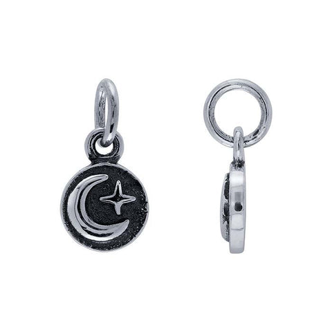 Sterling Silver Moon & Star Charm