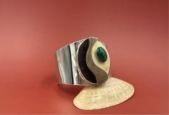 Vintage Silver and Malachite Cuff