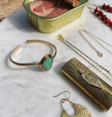 14k GF Chrysoprase Bangle