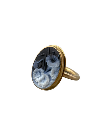 Night Bloom Cameo Signet Ring