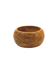 Vintage Floral Wooden Cuff Bracelet