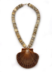 Serena Beaded Necklace with Shell Charm