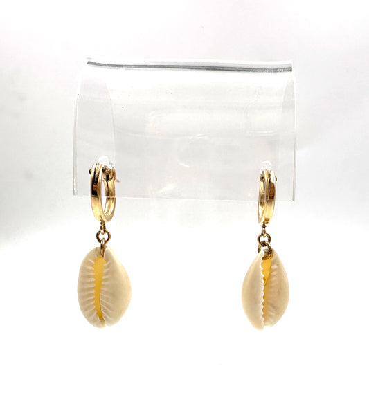 Cowry Shell Hoops