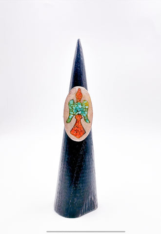 Vintage Thunderbird Mosaic Ring (c. 1965–1972)