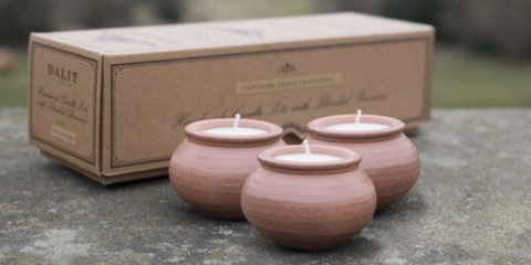 Handmade Terracotta Candles - Karan Box of 3 Lavender