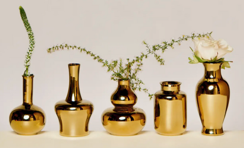 Metallic Gold Porcelain Mini Vase
