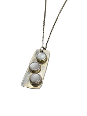 Triple Moonstone Pendant Necklace in Silver