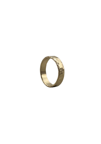River ring in hammered gold-filled