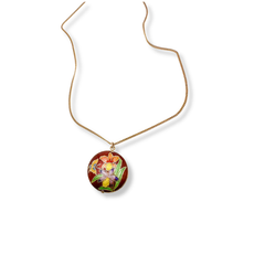 Vintage Garden Enamel Pendant Necklace