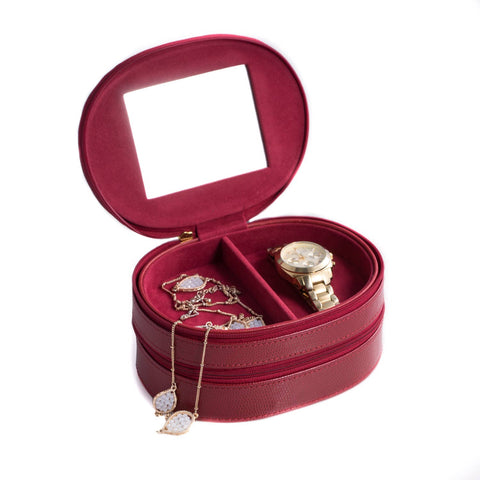 Red faux Lizard Leather Jewelry Box