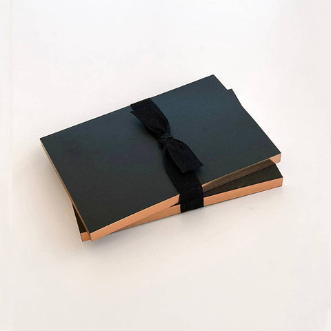 Little Black Notebooks with Rose Gold Edging