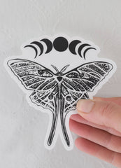 Luna Moth Stickers - Vinyl Decal - 4" Wide