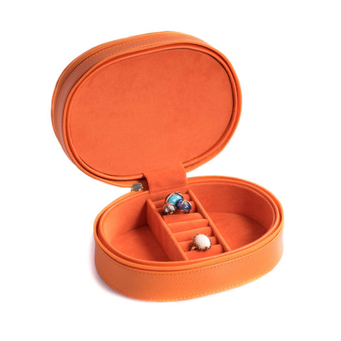 Orange Lizard Leather Jewelry Box