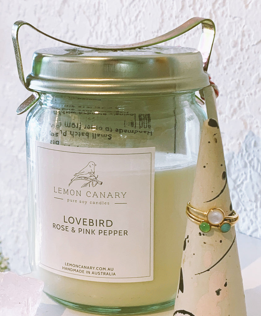Lemon Canary Lovebird Candle