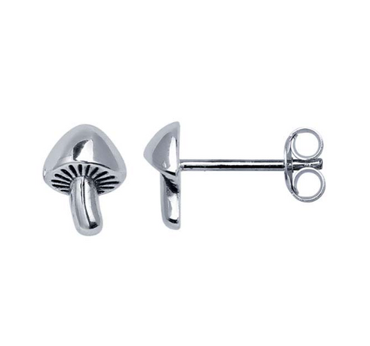Sterling Silver Mushroom Post Earrings
