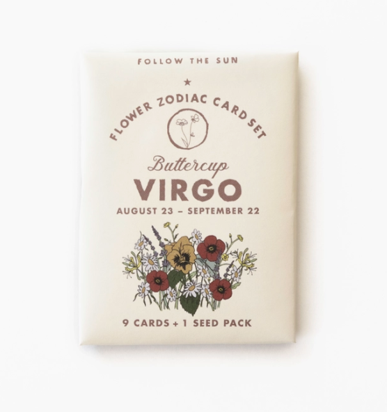 Flower Zodiac Sticker Card Set - Virgo (Aug 23 - Sept 22)
