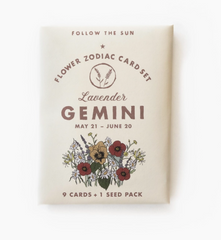 Flower Zodiac Sticker Card Set - Gemini (May 21 - June 20)