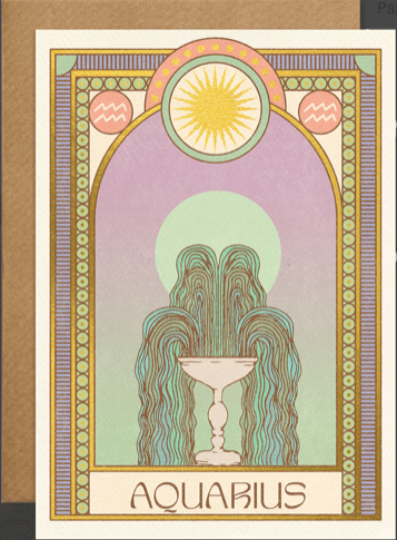 Aquarius Zodiac Card