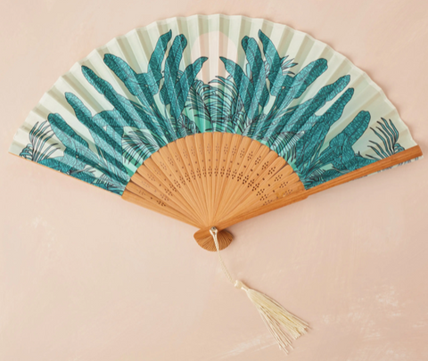 Small Folding Fan in Teal