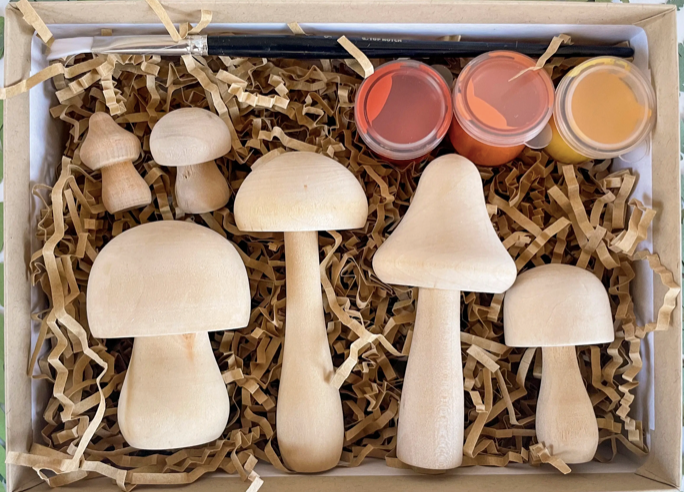 DIY Painted Mushroom Kit - earthy