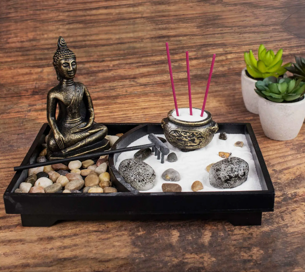 BangBangDa Meditation Zen Garden Accessories - Miniature Buddha Garden Kit  Micro Landscape Terrarium Kit DIY Fairy Garden w/Buddha Bridge Pagoda Stone  Cairn