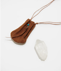 Medicine Bag - Leather Fringe Boho Carrying Necklace Bag