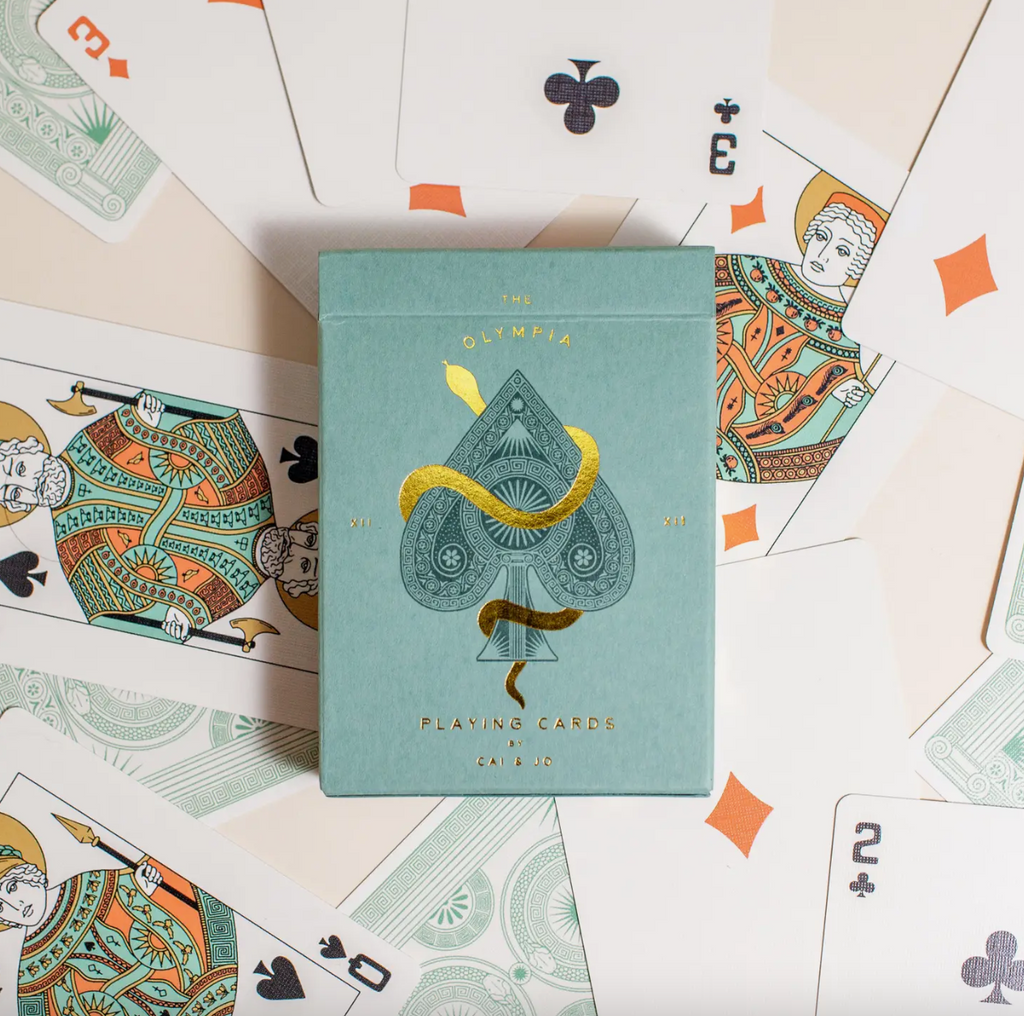 The Olympia Playing Cards in Sage Green